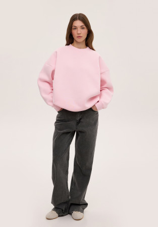 Свитшот трёхнитка утепленная oversize pink-a-boo (розовый) Свитшот трёхнитка утепленная oversize pink-a-boo (розовый)